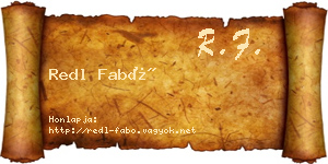 Redl Fabó névjegykártya